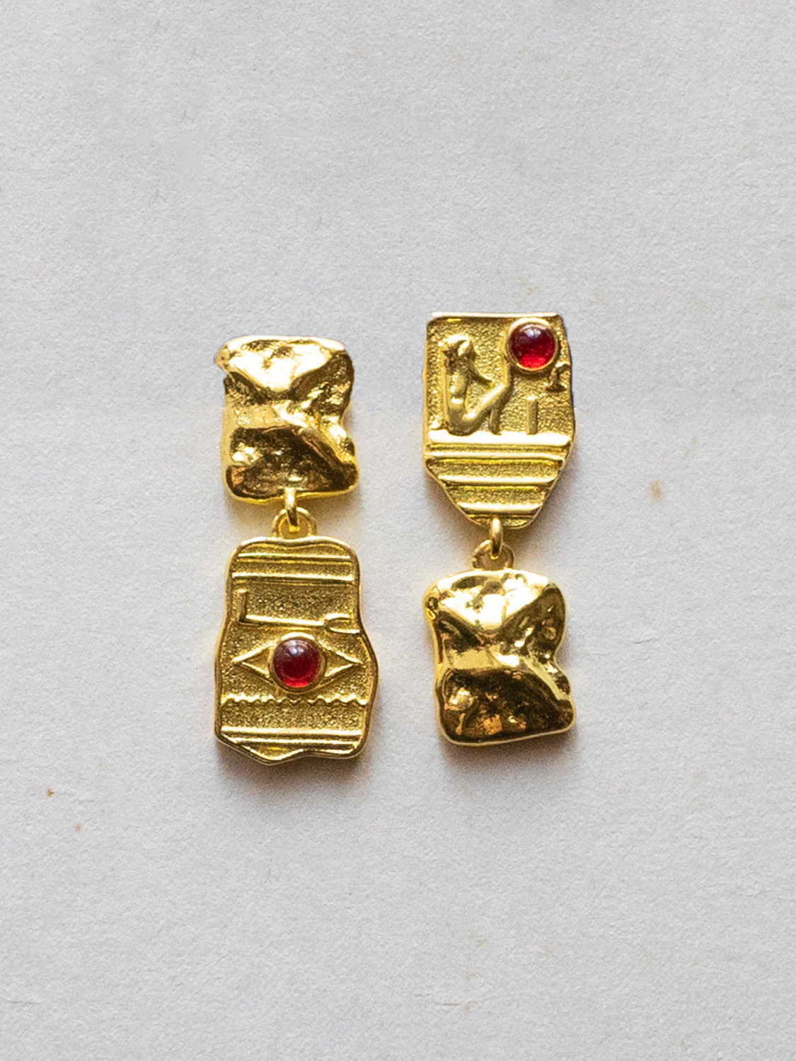Ancient Egypt Asymmetrical Symbolic Earrings
