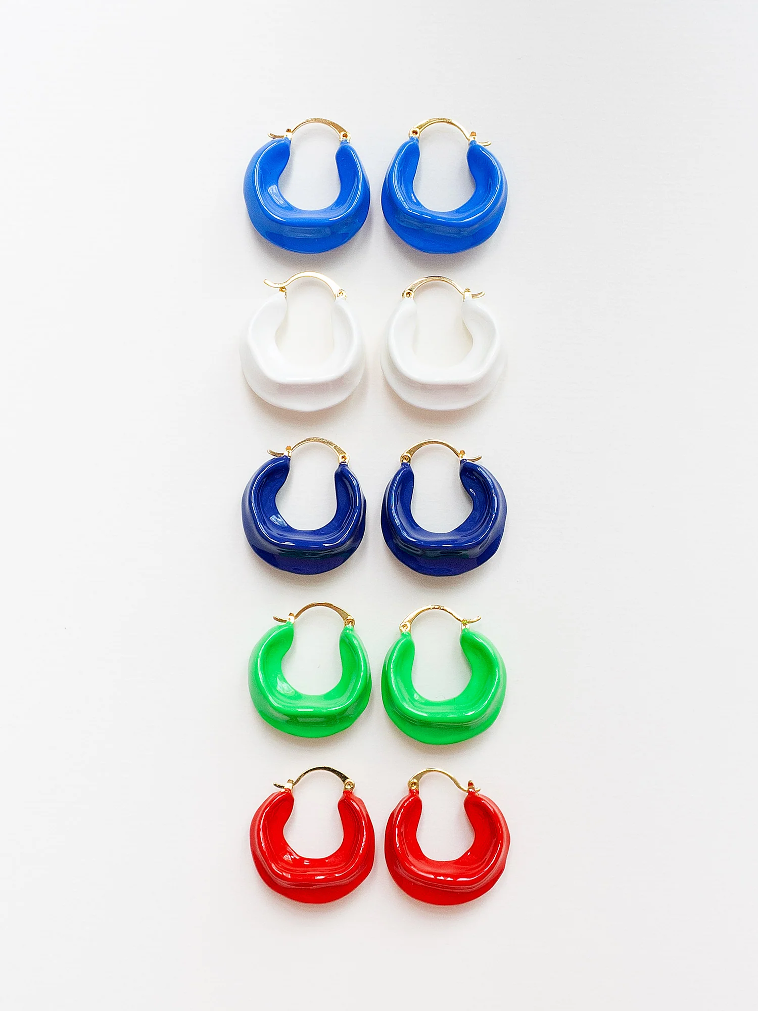 Chunky Oracle Enamel Hoops - White - Image 6