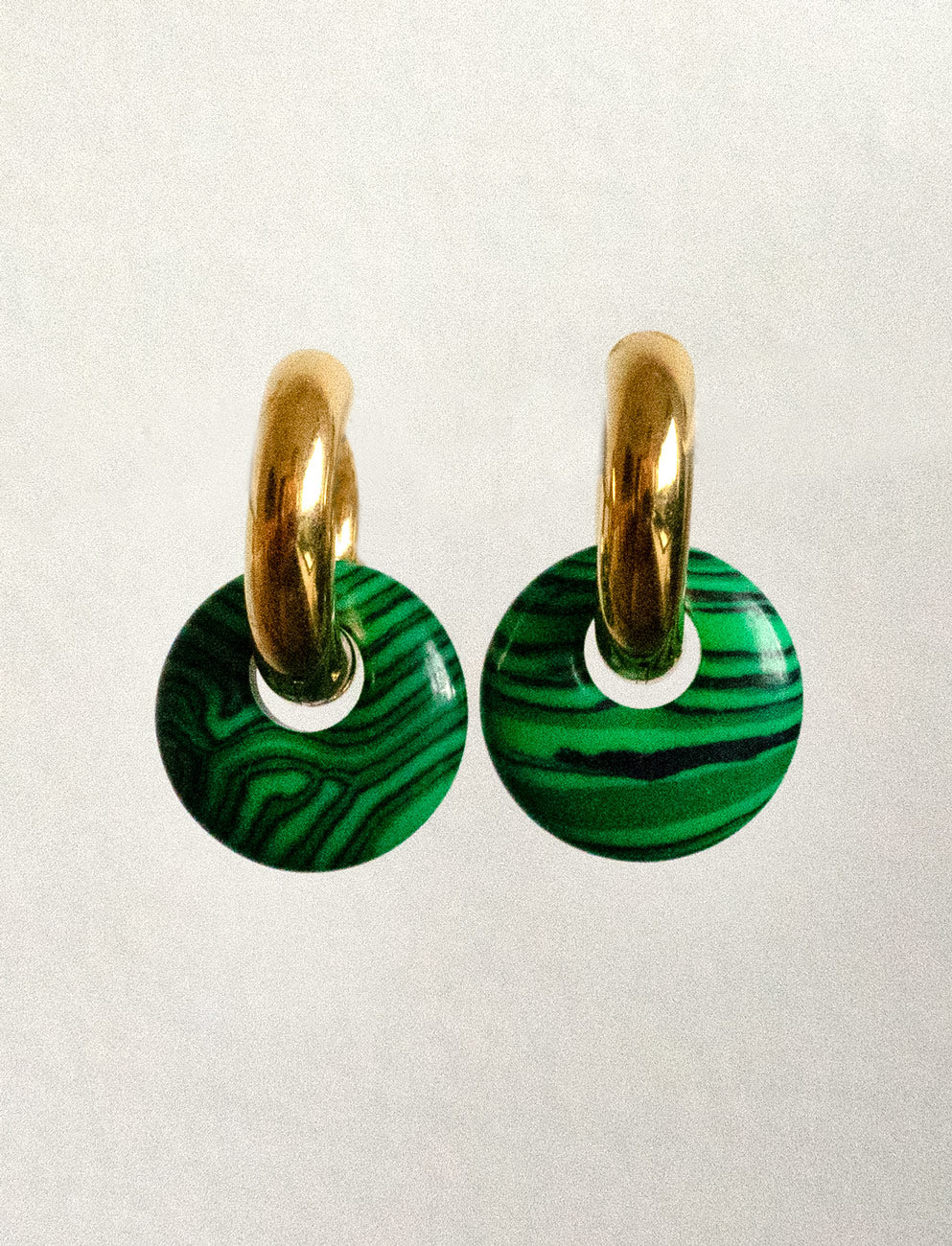 Donut Hoops, Silver V2 - Green Malachite - Image 3