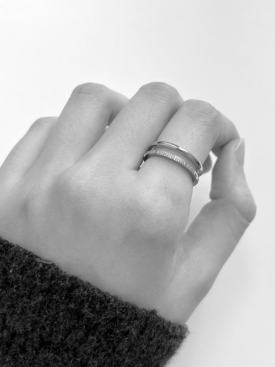 Double Lined Ring, Stainless Steel - Gold - Image 4