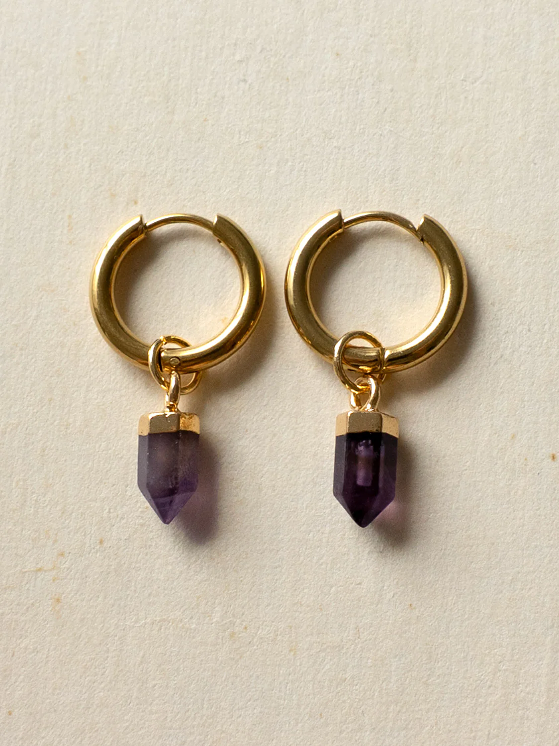 Elemental Petite Hoops - Amethyst Purple