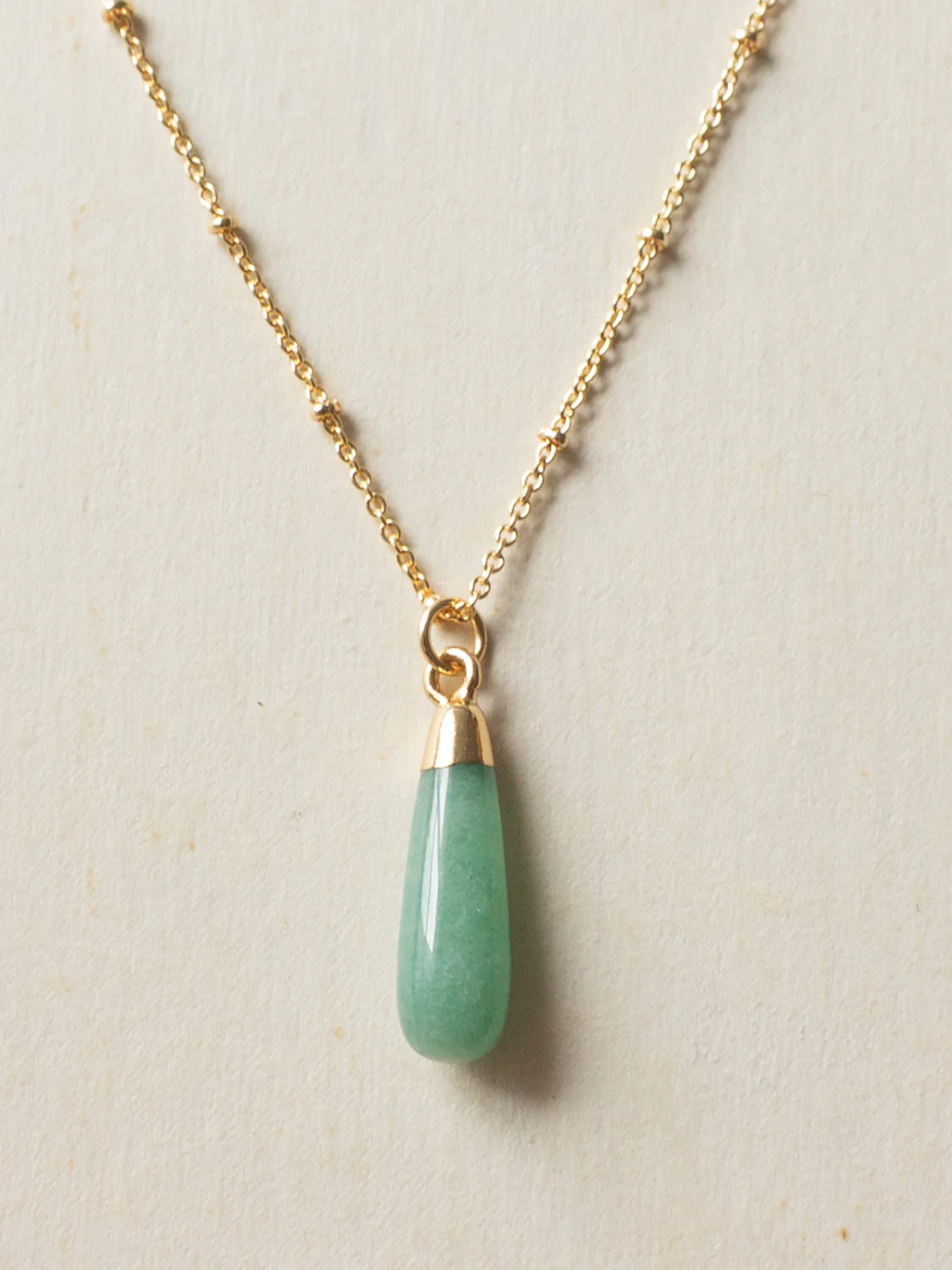 Flow Stone Necklace - Green Aventurine