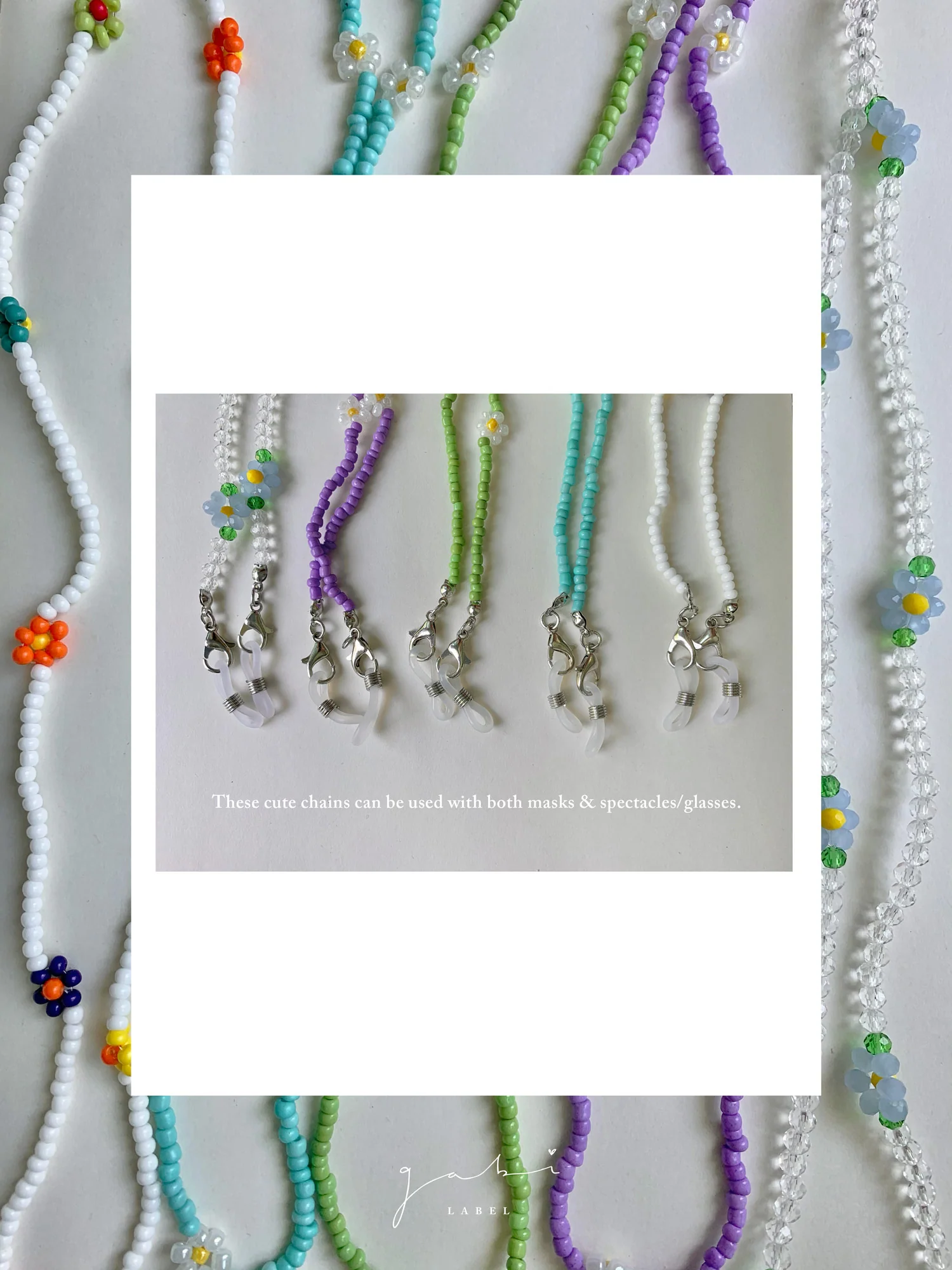 Beaded Mask Chain - Apple Green - Image 3