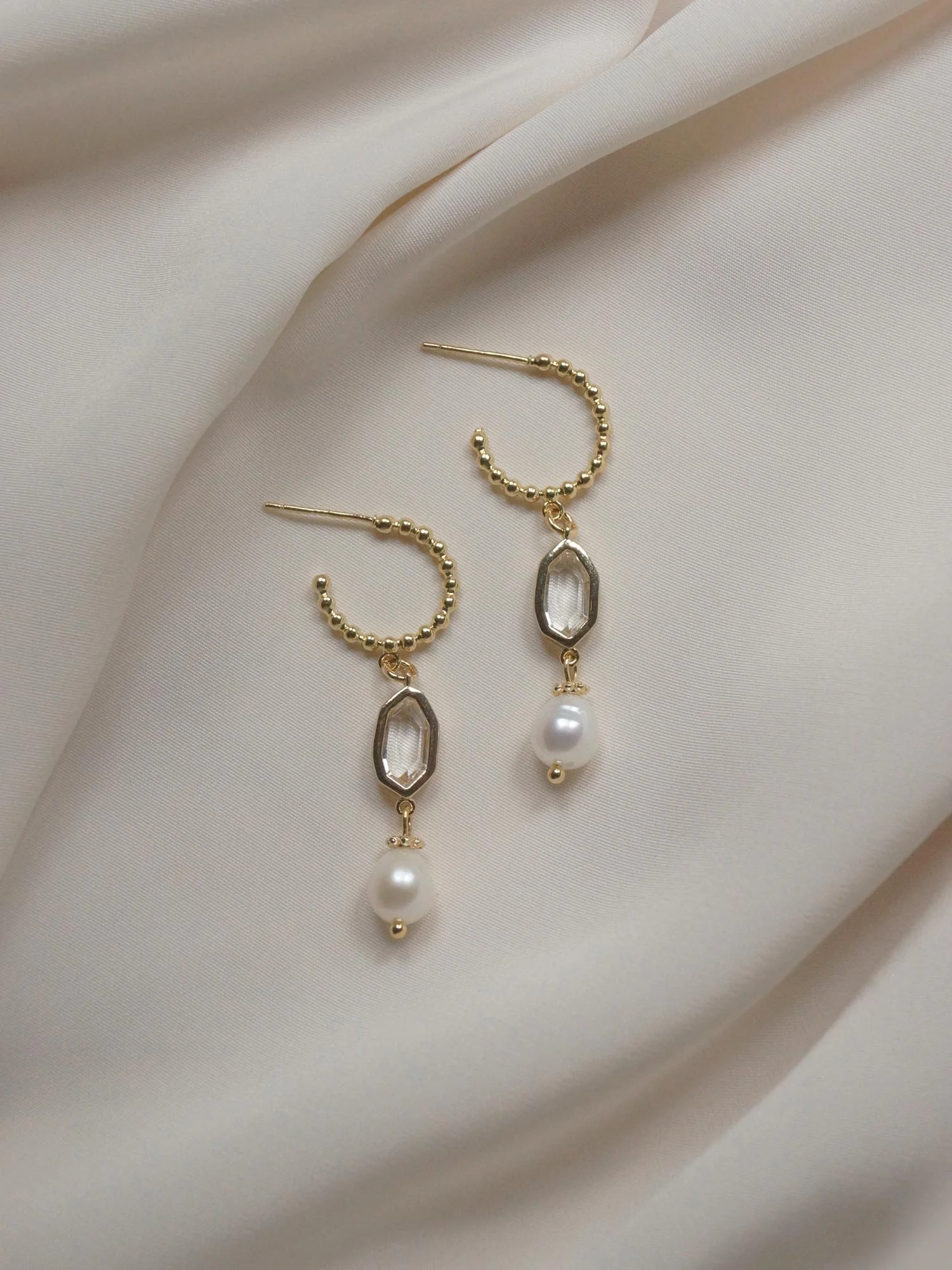 Ingrid Earrings - Clear *18K Gold-plated