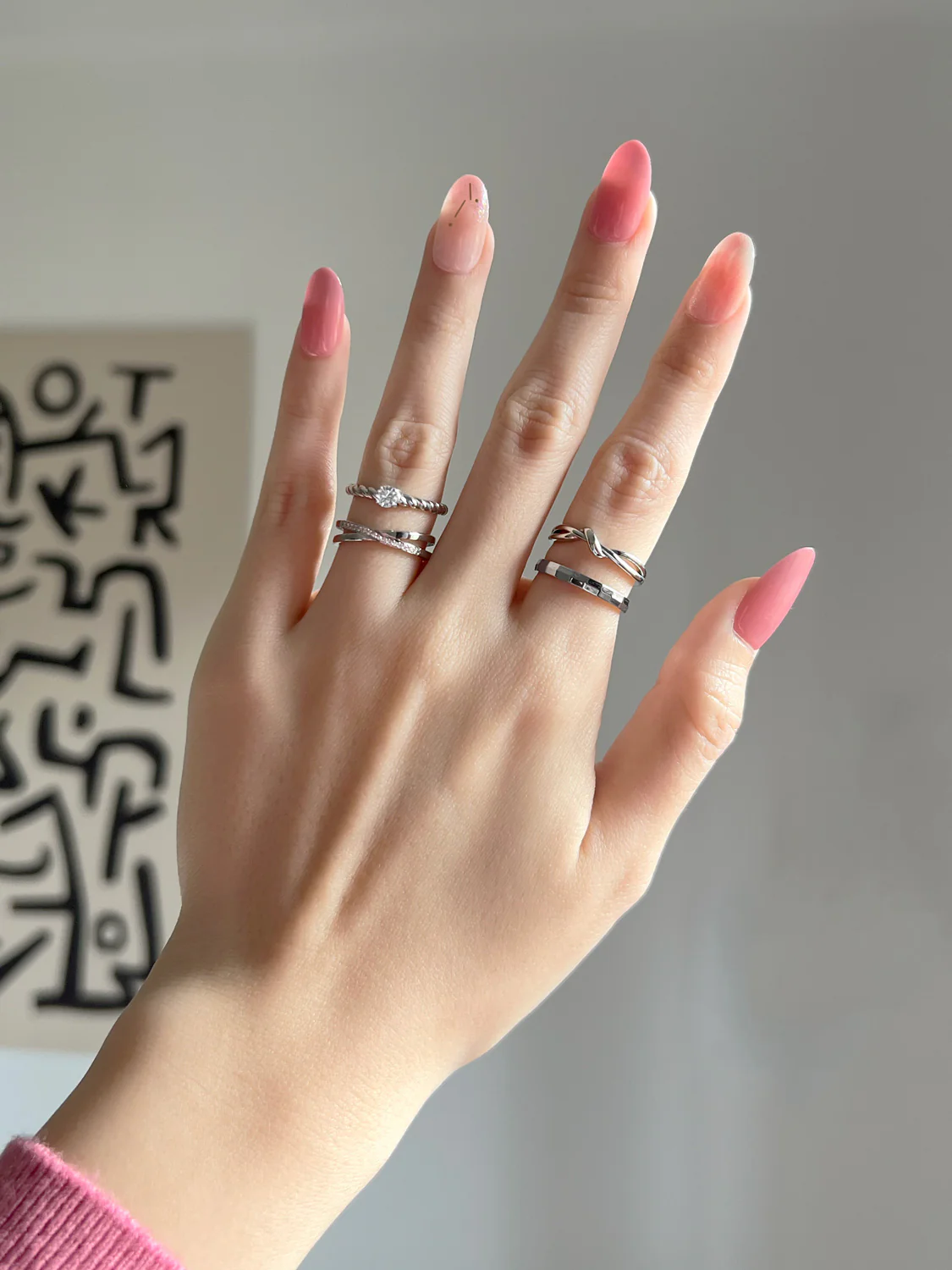 Knot Ring, Stainless Steel - Silver - Image 5