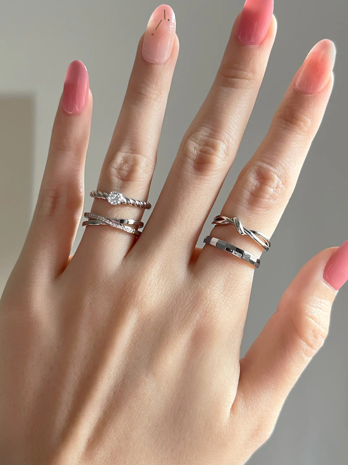 Knot Ring, Stainless Steel - Silver - Image 6