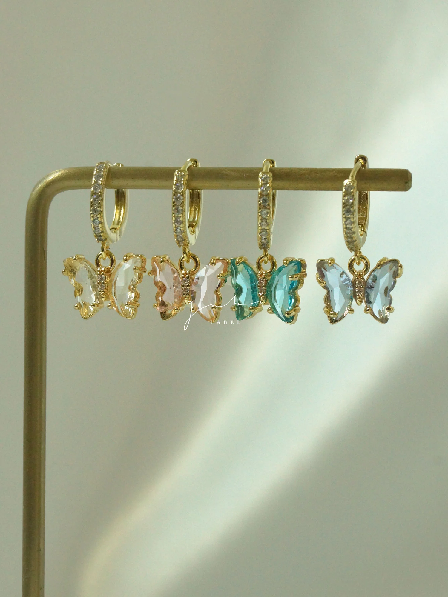 Petite Butterfly Huggies - Lilac *14K Gold-plated - Image 7