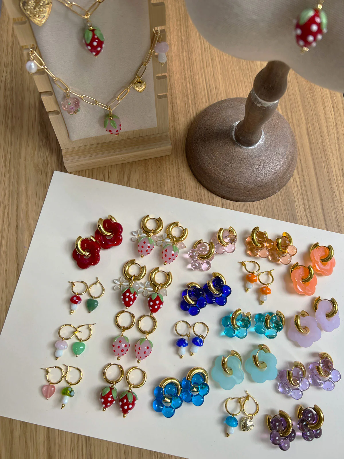 Petite Mushroom Hoops - Orange - Image 4