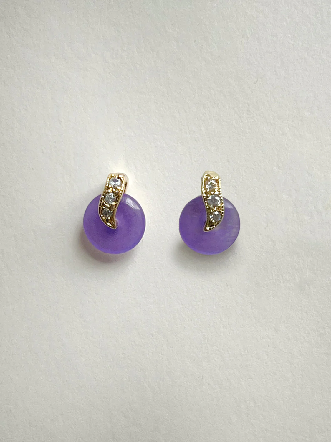 Tiny Jade Donut Earstuds - Purple